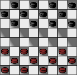 checkers set up